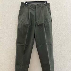 NWT High Sierra Men's Olive Green Classic Fit Pleated Dress Pants